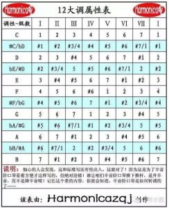 口琴变调对照表：掌握多种调性演奏技巧