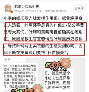 叶珂2.7亿分手费传闻真相？娱乐圈谣言与理性辨析