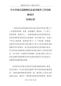 教师信息素养培训心得：提升教学能力，拥抱教育新时代